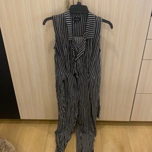 Black and white striped jumpsuit